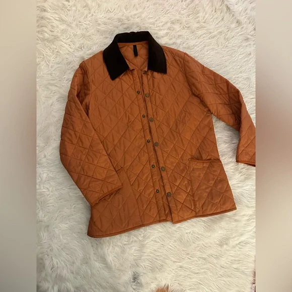 Barbour Liddesdale Quilted Orange Jacket - Picture 1 of 8
